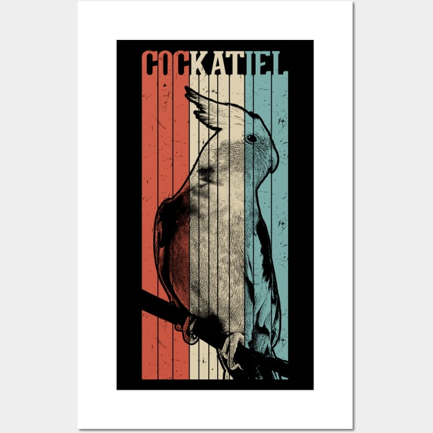 80s Retro Vintage Cockatiel Wall Art by BirdNerd